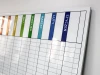 Annual lean planner dry-erase board 040 - Graphic design. Simple grid with month names in various colors.