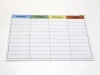 Dry-erase board for lean planning 031 - Graphic design. Simple rectangular board with four columns in various colors.