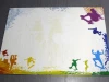 Magnetic dry-erase board skate 011 - Features colorful graphics of skateboarders on a bright background.