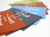 Custom printed magnet - Graphic design. Colorful backgrounds with white text in various shades.