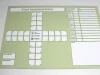 Magnetic dry-erase lean safety cross board 081 - Features a cross shape with designated fields.
