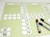 Magnetic dry-erase lean safety cross board 081 - Graphic design features a grid with fields.