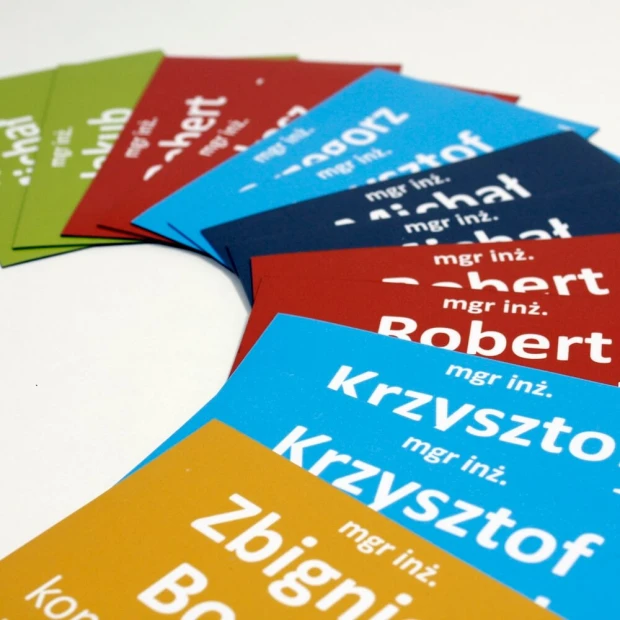 Custom printed magnetic mat - Graphic design. Colorful backgrounds with white text in various layouts.