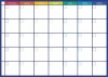 Weekly planner magnetic whiteboard 273 - Graphic design. Grid with 7 columns and 5 rows, colorful headers.