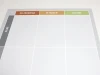 Dry-erase Kanban board 096 - Graphic design. Simple grid divided into three columns and two rows.