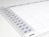 Weekly planner whiteboard in minimalist style, perfect for organizing work in the office.