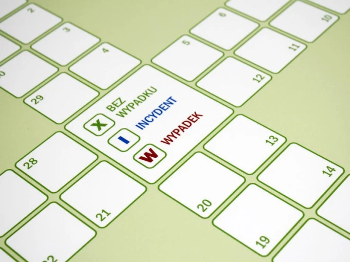 Safety cross dry-erase board 081 - Graphic design featuring a cross with text and blank fields.