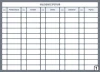 Lean 114 dry-erase meeting calendar board - graphic design with a simple grid of rows and columns.