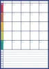Magnetic dry-erase board 276 - Graphic design with a simple grid, colorful fields for days of the week, and space for notes.