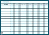 Monthly Gantt chart whiteboard with a simple grid of rectangles and numbers.