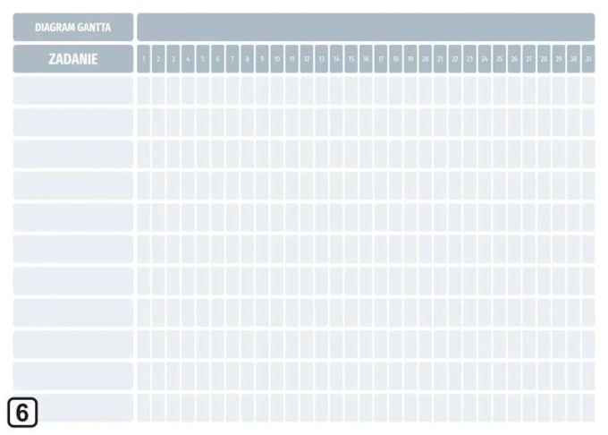 Monthly Gantt chart magnetic whiteboard 113 - Graphic design with horizontal and vertical grid lines.