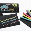 Chalk magnet in any size - Graphic design featuring a house, sun, and wavy lines.