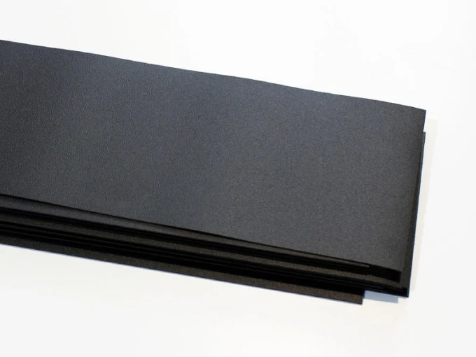Chalkboard magnet in any size - Graphic design. Black, smooth rectangular sheets stacked.