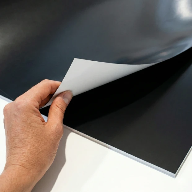 Custom black dry-erase board for marker writing - Graphic design. Smooth, glossy surface on a black background.