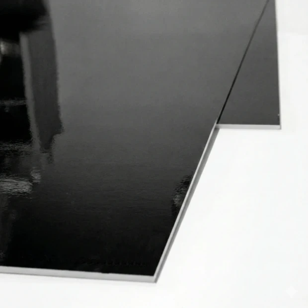 Custom black dry-erase board for marker writing - Graphic design. Smooth, glossy black surface.