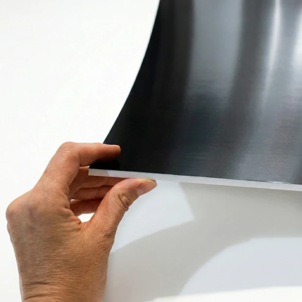 Custom black dry-erase board for marker writing - Graphic design. Smooth black surface with subtle texture.