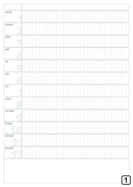Universal dry-erase calendar in English, featuring a simple layout with month names and blank fields.