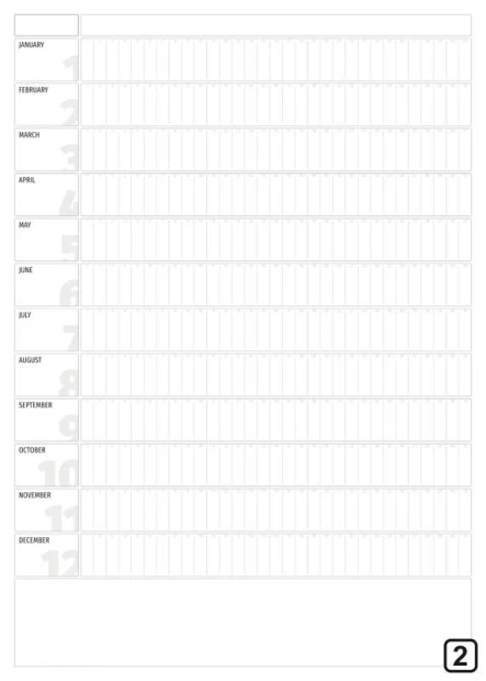 Universal dry-erase calendar in English, featuring a simple monthly layout with vertical lines.