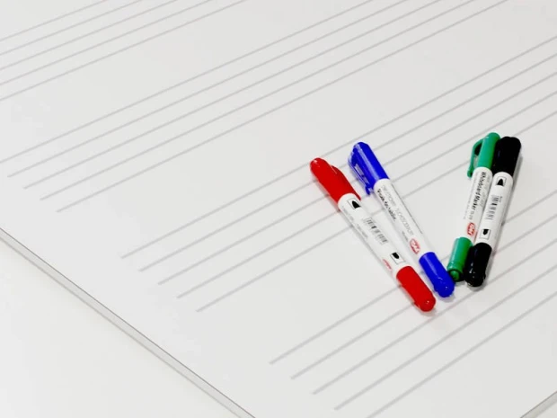 Magnetic whiteboard Five-Line 001 - Graphic design. White board with parallel lines for writing music notes.