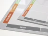 Magnetic dry-erase Kanban board 096 - Graphic design with rectangular fields and colored labels.