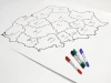 Dry-erase board of Poland map with provinces, featuring outlines and names. Graphic design 238.