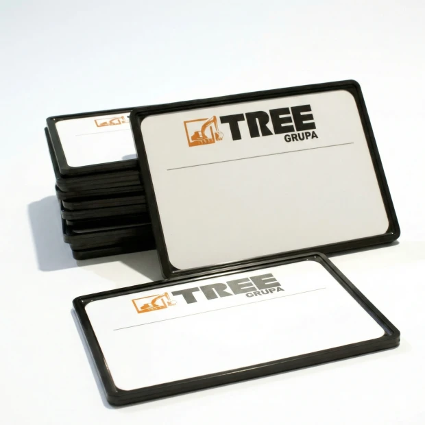 Single-sided whiteboard with custom print in A2, A3, A4, A5, A6 sizes - Simple graphic design.