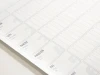 Universal annual dry-erase calendar 280 - Graphic design. Simple grid with month names and writing lines.