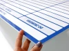 Lean 115 dry-erase Kanban board - Simple grid with horizontal and vertical lines and labels.