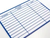 Lean 115 dry-erase Kanban board - Simple grid with horizontal lines and blue headers.