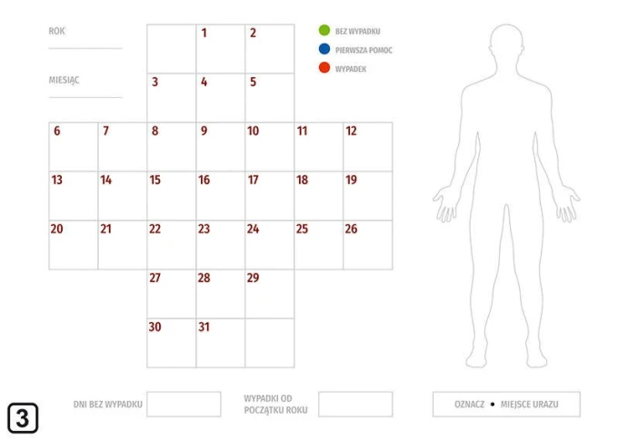 Safety cross dry-erase board Lean 120 - Graphic design. Simple layout with grid and space for notes.