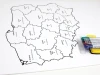 Dry-erase board of Poland map with provinces, featuring outlines and names. Graphic design style.