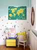 Mapito Scratch Map - Decor in a child\'s room. Blue and white walls with gold dots.