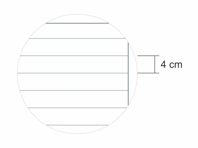 Magnetic dry-erase overlay with 4cm horizontal lines. Simple design with evenly spaced lines.