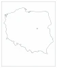Magnetic dry-erase overlay of a contour map of Poland with clear lines on a white background.