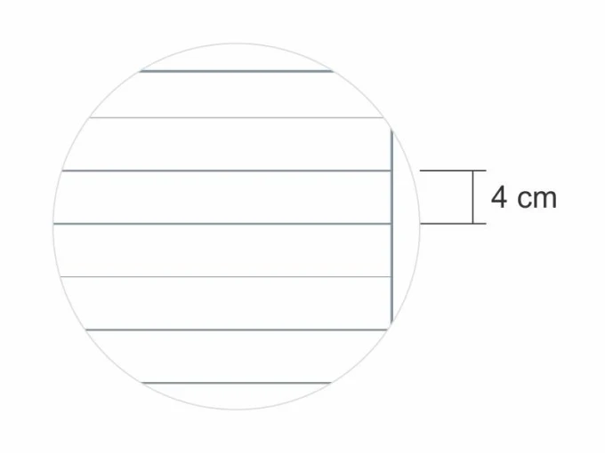 Magnetic dry-erase overlay with 4cm triple lines. Design features evenly spaced horizontal lines.