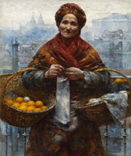 Reproduction Of A Jewish Woman With Oranges, Gierymski Aleksander