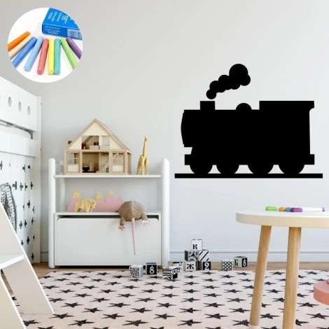 Chalk sticker for kids, train design - Ideal for bright children\'s room decor with stylish furniture.