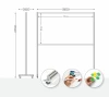 Magnetic whiteboard on wheels in various colors - simple rectangular design with wheels at the bottom.
