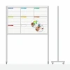 Magnetic whiteboard on wheels with graphic print - Simple grid with lines and colorful headers.