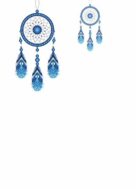 Dream catcher whiteboard 284 - Features a blue dream catcher with feathers and beads.