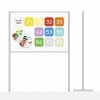 Magnetic dry-erase freestanding board in various colors - horizontal layout - graphic design.