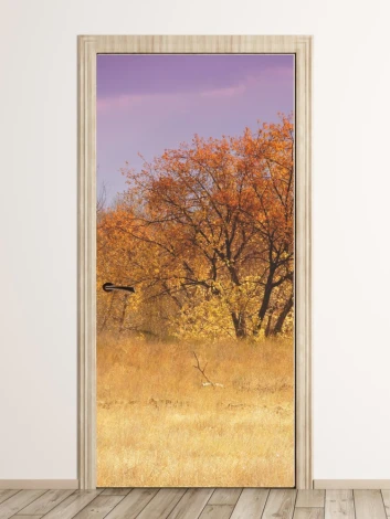 Autumn mountain door wallpaper FP 3371 - Modern interior design with light-colored walls.