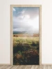 Sunlit meadow door mural FP 1552 - Room arrangement with light-colored walls and wooden flooring.