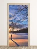 Sunset in the mountains door mural FP 1864 - Modern interior design with light-colored walls.