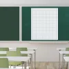 Magnetic whiteboard overlay with fine grid, 1cm. Classroom setup with green walls and simple furniture.