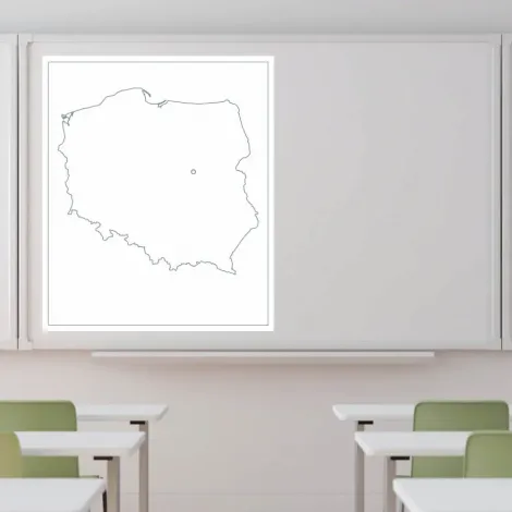 Magnetic dry-erase overlay of Poland - Outline design. Simple drawing of Poland\'s contour.