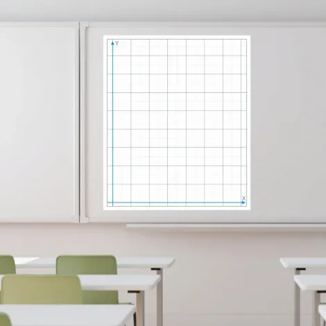 Magnetic dry-erase overlay with coordinate grid 08 - Blue square pattern.