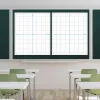 Magnetic dry-erase overlay with coordinate grid 09 - Classroom setup. Green walls and simple furniture.