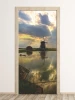 Lake and windmill door mural FP 5941 - Modern interior design with light-colored walls.