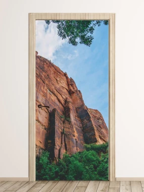 Canyon door wallpaper FP 5933 - Modern interior design with light-colored walls and wooden flooring.